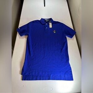 POLO RALPH LAUREN MENS 100%
COTTON BLUE EMBROIDERED POLO
BEAR SHIRT RL13 Sz S